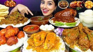 Thumbnail: ASMR Eating Spicy Whole Chicken Curry,Kaleji Masala,Fish Curry,Egg Tawa Fry,Rice ASMR Eating Mukbang