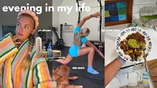 Thumbnail: rainy evening in my life | daily stretch, high protein dinner & self care