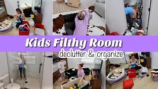 Thumbnail: KIDS FILTHY BEDROOM + BATHROOM CLEANING | DECLUTTER CLOSET & TOY BOX | DECLUTTER, ORGANIZE + CLEAN