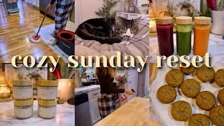 Thumbnail: productive sunday reset | cozy baking, cleaning & meal prep | silent vlog
