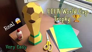Thumbnail: How To Make World Cup Trophy with paper 🏆 Paper World Cup trophy 🏆 FIFA Paper Craft