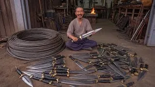 Thumbnail: FORGING Dagger Knife From Old Steel Wire | How to Make Dagger Knives | Steel Wire Recycling Process