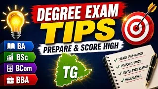 Thumbnail: 🎯 Degree Exam Preparation & Presentation Tips | BA, BSc, BCom, BBA Students Must Watch!#telangana