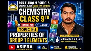Thumbnail: Class 9 Chemistry | Ch# 9 | Lecture 1 | Topic 9.1 Properties of Group 1 Elements | Muhammad Asif Ali