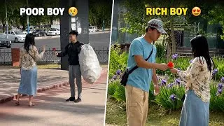 Thumbnail: “Poor Boy Gave Her a Flower… She Rejected It 💔 But Accepted the Rich Boy’s Flower 😢”