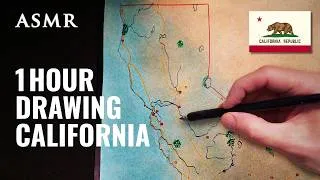 Thumbnail: ASMR 1 Hour Drawing Map of California | Soft Spoken