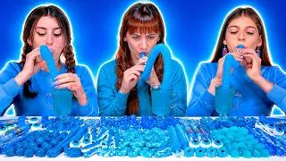 Thumbnail: ASMR Eating Only Blue Food, Purple Candy Race Compilation