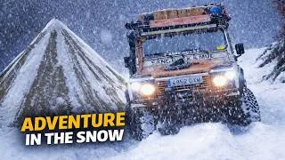 Thumbnail: HOT TENT Winter Camping in the snow & 4x4 HEAVY SNOWFALL Overlanding [ Campfire] ASMR OVERLAND