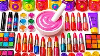 Thumbnail: Satisfying Slime ASMR 🌈 DIY How To Make Glossy Rainbow Slime Mixing Makeup Glitters Beads