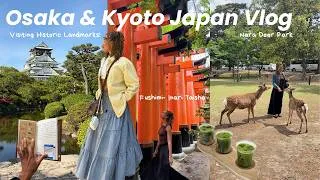 Thumbnail: Osaka & Kyoto Vlog 🇯🇵 | Food Tour, Matcha Hunting, Nara Deer Park + Osaka Castle