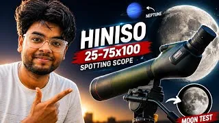 Thumbnail: I Tried Astrophotography with a Spotting Scope! | HINISO 25-75x100 Moon Test