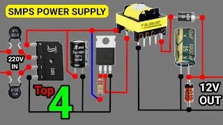 Thumbnail: Top 4 220V TO 12V SMPS Power supply Circuits Anyone Can Make in 2026