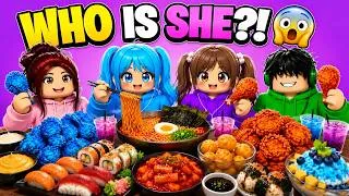Thumbnail: WHO IS THE BLUE GIRL?! 💙 | Roblox Mukbang with My New Friend 🍜🍗