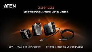 Thumbnail: Essential Power. Smart Way to Charge. | ATEN essentials GaN Charger & Charging Cable series