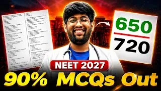 Thumbnail: 90% NEET 2027 MCQs Out🔥| 650+ marks | 6 months