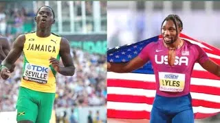 Thumbnail: Oblique Seville SHOCKS Noah Lyles AGAIN! 100m Double Triumph at London Diamond League