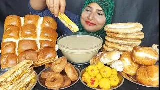 Thumbnail: EATING DIFFERENT TYPES OF BAKERY WITH MILK TEA, EATING SHOW, ASMR, MUKBANG.