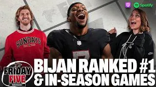 Thumbnail: Why Bijan is the BEST running back in the NFL + we build our 2026 fantasy game | Friday Five Podcast