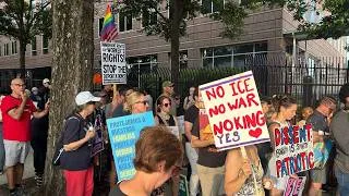 Thumbnail: Dozens gather outside Atlanta ICE office for vigil, call for due process