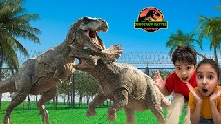 Thumbnail: Dinosaur Fights | Strongest Dino Battle | Atrin and Soren Dinosaurs Fight Adventure video for kids