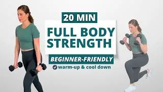 Thumbnail: 20 Minute Full Body Dumbbell Workout At Home | low impact, beginner friendly, pregnancy safe