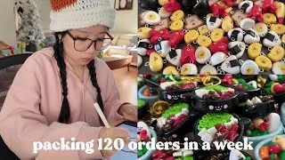 Thumbnail: packing 120 orders in a week 💌 sculpting polymer clay charms, how to use polyurethane to glaze 