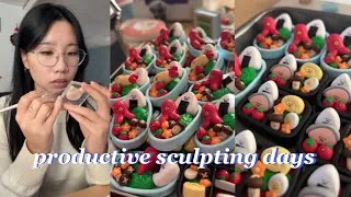 Thumbnail: clay with me 🍙making polymer clay magnets, i never expected to have a small business 