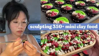 Thumbnail: clay with me! ❀ sculpting 350+ mini clay food & working on polymer clay orders