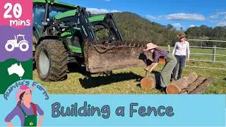 Thumbnail: 🛠️ Building a Farm Fence from Scratch! Chainsaws, Tractors & Big Machines
