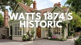 Thumbnail: Cream Green Romantic English Cottage House with Watts 1874’s Historic Garden Beauty