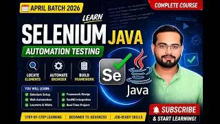Thumbnail: Selenium April  2026   Lecture 1 🚀 Selenium with Java Full Course   Complete Automation Testing