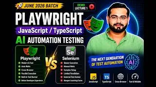 Thumbnail: 🚀 Playwright vs Selenium | Which Automation Tool Should You Learn in 2026? | Demo Lecture 1
