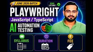 Thumbnail: 🚀 Playwright JavaScript/TypeScript AI Automation Testing | Demo Lecture 1 | June 2026 Batch
