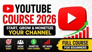 Thumbnail: 🚀 YouTube Course 2026: Start, Grow & Monetize Your Channel | Full Course