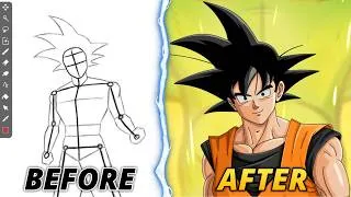 Thumbnail: How to Draw Goku and Dragon Ball : Digital Speedpaint