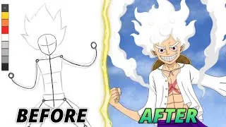 Thumbnail: Luffy Gear 5 Drawing | One Piece Digital Art Speedpaint