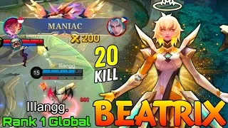 Thumbnail: MANIAC Beatrix 20 Kills Gameplay - Top 1 Global Beatrix by IIIangg. - Mobile Legends