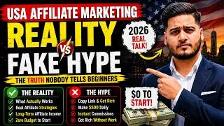 Thumbnail: USA Affiliate Marketing: Reality vs Fake Internet Hype 2026 (Beginner's Truth) | Ayan Aarfi