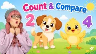 Thumbnail: Count and Compare Animals | Which Group Has More?