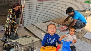 Thumbnail: Mahmoud Tiles the House Porch | Azam Cooks Rice & Kebab for Lunch & Washes Blankets 🍚🧱🧺