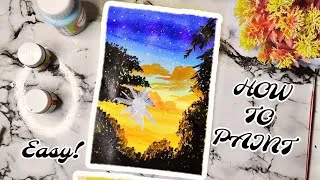 Thumbnail: 🎨✨ Create a Stunning Sunset Landscape 🌅 | Easy Painting Tutorial for Beginners 🌟|