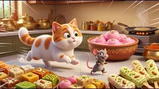 Thumbnail: Meow Meow 😺 Kisko Chhodu Kisko Khaaun? | Billi Aur Chuhiya | Hindi Kids Rhyme | Nursery Rhymes