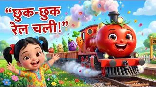 Thumbnail: छुक-छुक रेल चली 🚂 | Hindi Rhymes for Kids | Baani & Vegetable Train Song | बच्चों की रेल गाड़ी