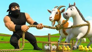 Thumbnail: The Sad Story of Stolen Horse and Goat 🐴💔Old MacDonald Farm & Police Rescue 👮‍♂️🏹