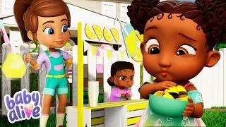 Thumbnail: Babies' Lemonade Stand 🍋 Kids Cartoon | Full Episodes | Animation for Kids | Baby Alive Official 🍼👶🏼