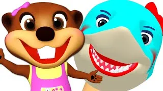 Thumbnail: Finger Family Sharks + More | Sing Along with Baby Beavers Songs for Children, Learn Colors ABCs