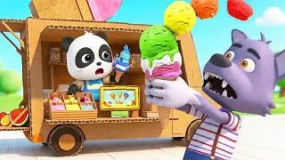 Thumbnail: Cardboard Ice Cream Truck | Learn Colors | Preschool Songs | BabyBus - Cars World