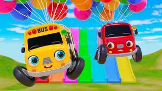 Thumbnail: What Is Your Color | Flying Bus with Balloons | Nursery Rhymes & Kids Songs - Baby Car Songs TV