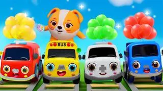 Thumbnail: Wheels On The Bus with Dog & Balloon | Nursery Rhymes & Kids Songs - Baby Car Songs TV