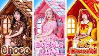 Thumbnail: Poor Chocolate Vs Rich Bubble Gum Vs Giga Rich Mcdonald At Doll Room Makeover Challenge!